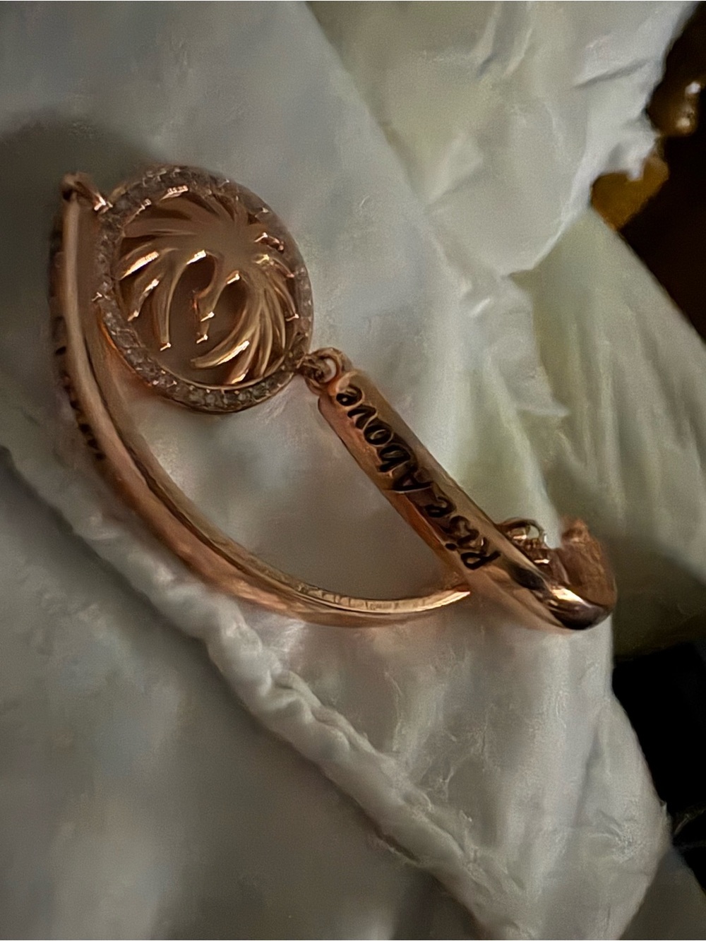 Rose Gold Women's Bracelet with Crystal Accent